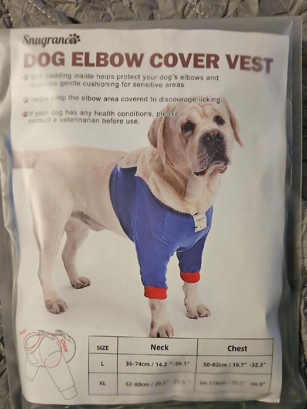 Large Dog Elbow Recovery Vest